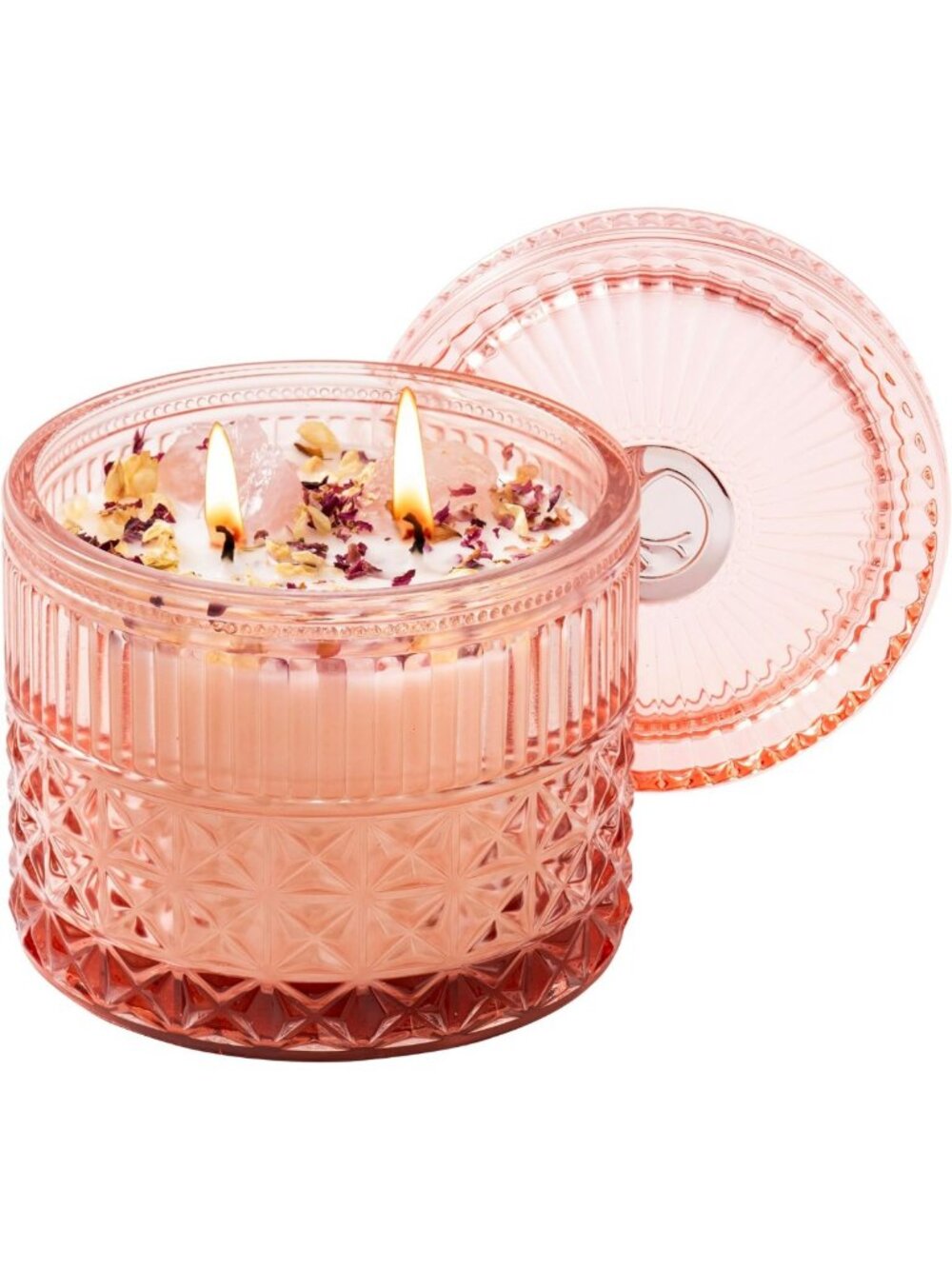 Unique Rose Quartz Crystal Gifts for Women - Pink Candles & Home Decor
